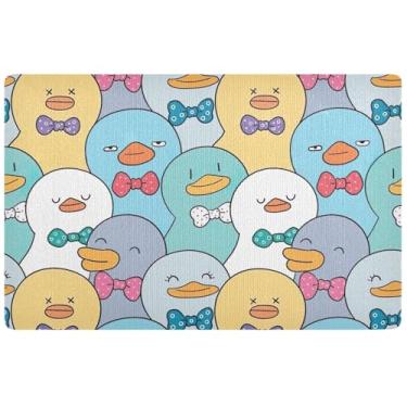 Imagem de TSENQUE Tapete de porta de outono engraçado de desenho animado personalizado tapete de porta de outono engraçado tapete de porta externo absorvente tapete interno para entrada de casa 81 cm x 50 cm