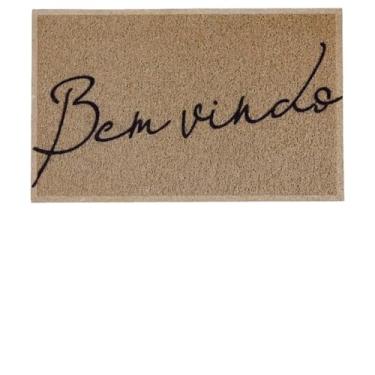 Imagem de Tapete Entrada Porta Casa Apartamento Capacho 40x60 40x75 Home Bem Vindo Diversos Bege Preto Cinza(Bem Vindo Bege 40x60)