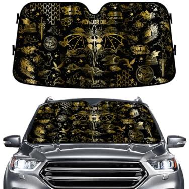 Imagem de GENANY Para-brisa dragão para-sol para carro SUV caminhão, para-sol, para-brisa, persianas para janelas frontais, blocos protetores UV, decoração de carro