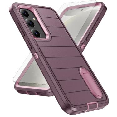 Imagem de Asuwish Capa de celular para Samsung Galaxy S24/S25 5G com protetor de tela de vidro temperado e suporte macio Slicone híbrido suporte rígido acessórios S 24 24S 25 25S G5 SM-S931U feminino masculino