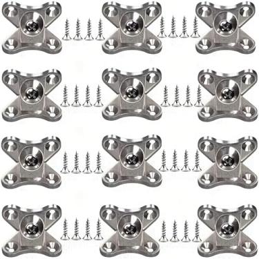 Imagem de 12 peças de suportes angulares resistentes em forma de borboleta com parafusos, conectores de canto em forma de L de metal, duráveis e fáceis de usar para projetos de marcenaria, suportes angulares