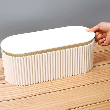 Imagem de Generic Caixa de Armazenamento de Placa de Plugue Nórdico Organizador de Fio de Cabo Durável para Presente de Casa, Design de Capa Protetora para Família e Colegas (Branco Tamanho Pequeno)