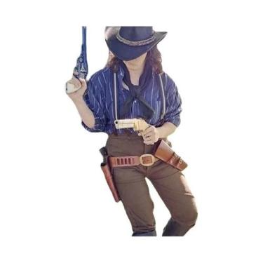 Imagem de Conjunto de cinto de Halloween com coldre de cowboy ocidental Red Dead