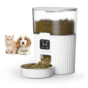 Imagem de ZJchao Alimentador Automático para Gatos Alimentador Inteligente para Animais de Estimação Com Câmera 3,5L Dispensação Cronometrada de Grande Capacidade WiFi Habilitado para Gatos e Cães (Botão)