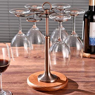 Imagem de aqxreight Ferro de Mesa 6 Garrafas Copo de Vinho Rack Suporte de Vidro Prateleira Organizador Decoraçãocopos de Bronze São a Vantagem da Higiene São a Poeira da Sujeira e para Evitar o Copo de Vinho