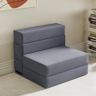 Imagem de Jadoxy Sofá-cama dobrável, sofá-cama de espuma de memória, sofá de chão, cadeira de cama, sofá preguiçoso para sala de estar/quarto/escritório/dormitório