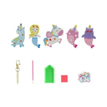 Imagem de Chaveiros De Unicórnio E Sereia, Kit De Pintura Em Diamante 5D, 5 Peça