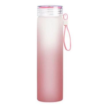 Imagem de Garrafa De Água Vidro Clean Com Tampa E Alça De Silicone Para Suco Chá