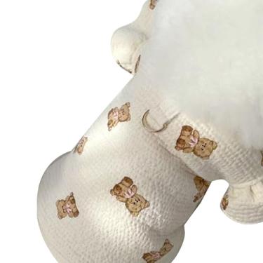 Imagem de CUOFYUNL Pet Leash Camiseta macia respirável roupas para cães pequenos para gato Teddy Bichon para primavera verão (S)