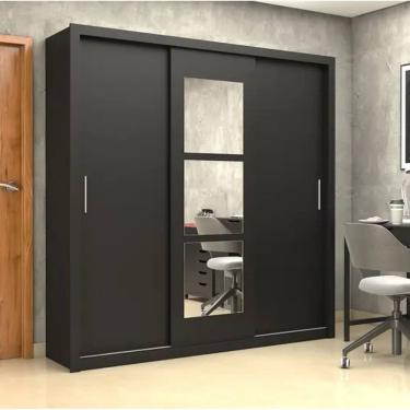 Imagem de Guarda Roupa Clarice Com Espelho Preto - Carioca Móveis