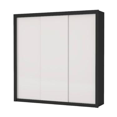 Imagem de Guarda Roupa Clarice 3 Pts Preto/Off - Carioca Móveis