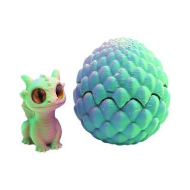 Imagem de Conjunto De Brinquedos De Ovo De Dragão Impresso Em 3D Mini, Modelo De