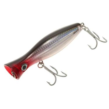 Imagem de Aoresac Grande Lure de Popper 12cm / 45g Luração de Focas Artificiais, Isca de Pesca de Popper Duro Com Olhos 3D e Gancho de Pesca, Cores Brilhantes para água Doce de água Salgada, ótimos (Preto)
