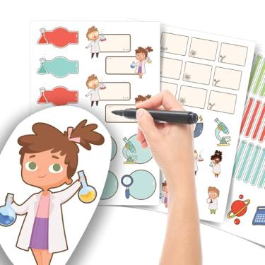 Imagem de Etiqueta Escolar Neutra com TAG + Caneta (Ciências, Kit de Etiquetas)