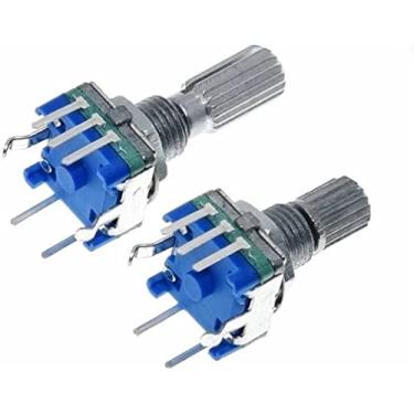 Imagem de Codificador de interruptor, 1 peça, cabo de ameixa, interruptor de codificação de codificador rotativo de 20 mm / EC11 / Potenciômetro digital com interruptor de 5 pinos
