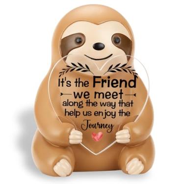 Imagem de CWGOTC Para mulheres, preguiça, estatueta de amizade inspiradora para amigas, aniversário de preguiça, lembrança de decoração de mesa de apreciação positiva YSS57