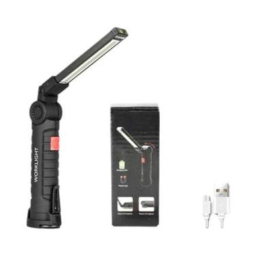 Imagem de Lanterna LED Portátil Recarregável Com Ímã Forte, Luz COB, Tipo C, Hol