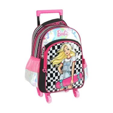 Imagem de Mochila Com Rodinhas Escolar 360 Com Led Barbie Skate