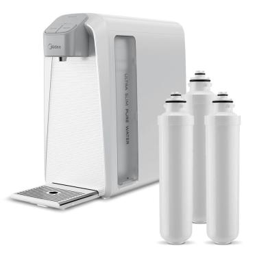 Imagem de Kit Purificador De água Slimpure Branco + 3 Filtros Refis Midea Jdd2580tw.fpbtnb3x - Bivolt