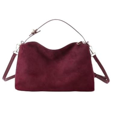 Imagem de Bolsa tiracolo feminina de grande capacidade – Bolsa de ombro de poliuretano elegante e multifuncional com alça removível, fecho de zíper