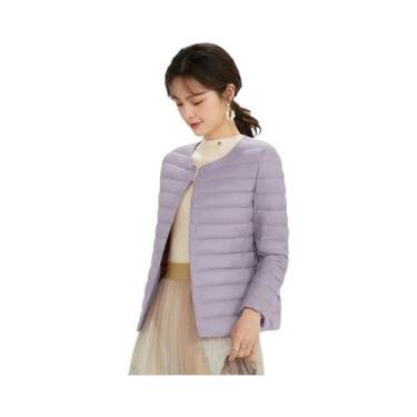 Imagem de Jaqueta Feminina Ultraleve De Pluma De Pato Com Gola O E Gola V, Casac