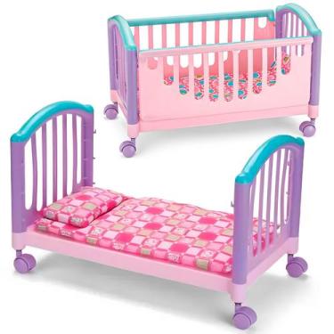 Imagem de Berço De Brinquedo Balanço Boneca Bercinho Para Bebê Reborn Vira Camin