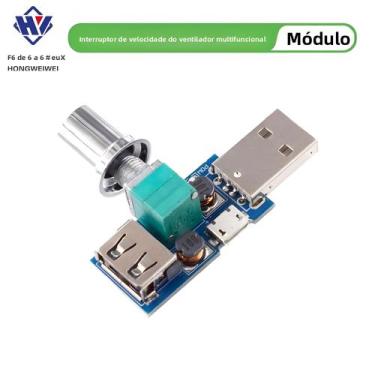 Imagem de Controlador De Velocidade Para Mini Ventilador USB, Regulador De Veloc