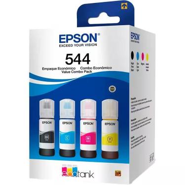 Imagem de Tinta Epson 544 L3150 L3110 L3250 L3210 Kit 4 Garrafas