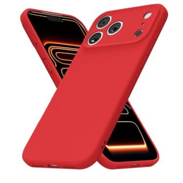 Imagem de uvcoat Capa de silicone para iPhone 17 Pro, capa fina de gel de borracha macia para mulheres e meninas, linda capa de telefone TPU fosco com proteção total da câmera, design simples minimalista