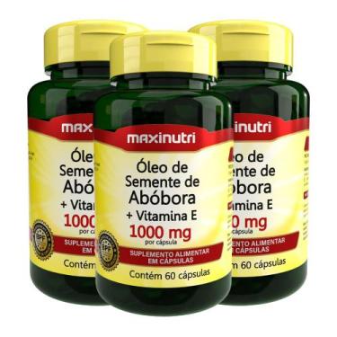 Imagem de Kit 3 Óleo Semente de Abóbora + Vitamina E 60 Cáps Maxinutri
