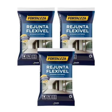 Imagem de Kit C/3 Rejuntes Flexíveis Cinza Interno E Externo 1kg - Fortaleza