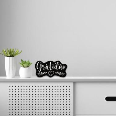 Imagem de Decorativa 35X8cm Base para Mesa com Palavra Mdf Gratidão - Decoraset