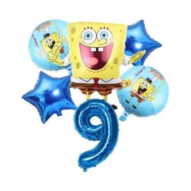 Imagem de Conjunto De Balões Do Bob Esponja E Patrick Estrela, 6 Peças, Suprimen