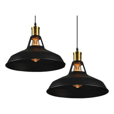 Imagem de Luminária pendente Home-Neat Industrial 27 cm E27, pacote com 2