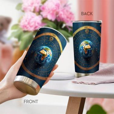 Imagem de Copo de viagem Caneca de café Oasisdream 600 ml com impressão terrestr