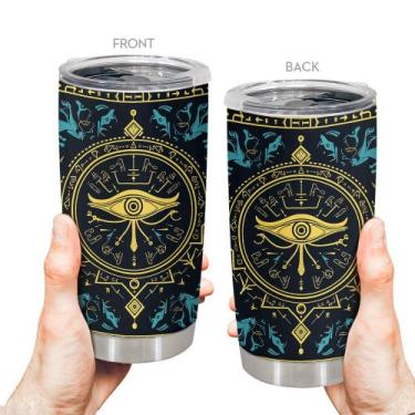 Imagem de Copo de viagem Caneca de café Oasisdream 600 ml com impressão ocular