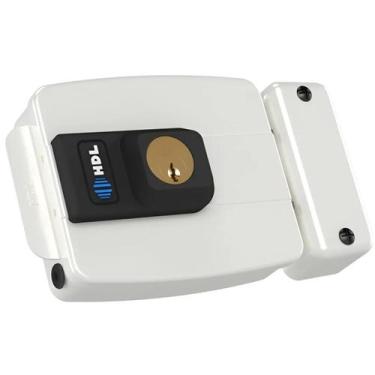 Imagem de Fechadura Elétrica Hdl C-90 Dupla Branca Abre Para Dentro