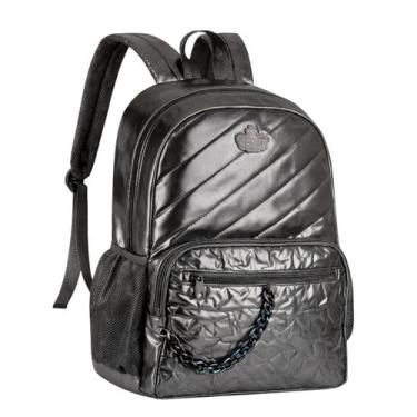 Imagem de Mochila De Costas Holográfica Com Chaveiro Juvenil Escolar Infantil Es