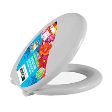 Imagem de Assento Almofadado Perfumado Oval Cinza Tampa Para Vaso Univ - Duda