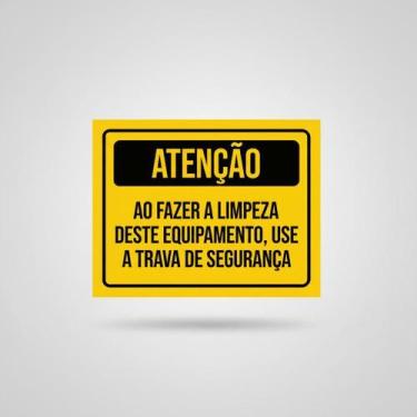 Imagem de Placa Acm Ao Fer Limpeza Use Trave De Segurança 18X23 - Sinalizo