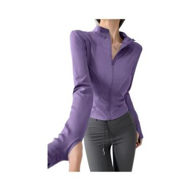 Imagem de Jaqueta De Yoga Feminina De Secagem Rápida Com Manga Longa E Zíper, To