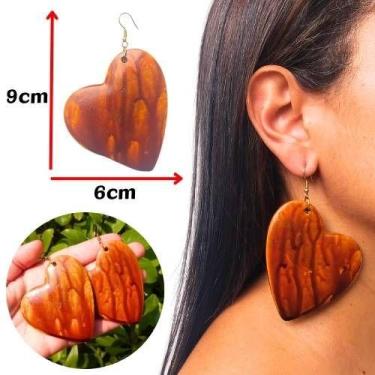 Imagem de Brincos em resina plástica estilo  envernizado feminino e artesanal. -