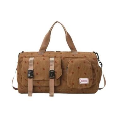 Imagem de Bolsa De Viagem Grande Com Padrão De Morango, Compartimento Para Sapat