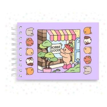 Imagem de kit Caderno Bobbie Goods Livro De Desenho 50 Folhas Cor lilas - Vision