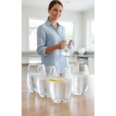 Imagem de Jogo 6 Copos Vidro Grosso Suco Água 465ml Elegante - Congratulations S