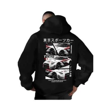 Imagem de Moletom Masculino Casual Estilo Streetwear Com Estampa Grande De Motoc