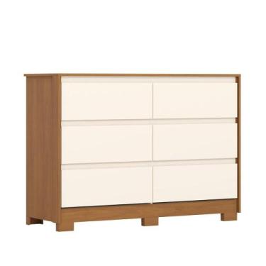 Imagem de Cômoda Ravenna 6 Gavetas - Móveis Henn, Cinamomo/Off White