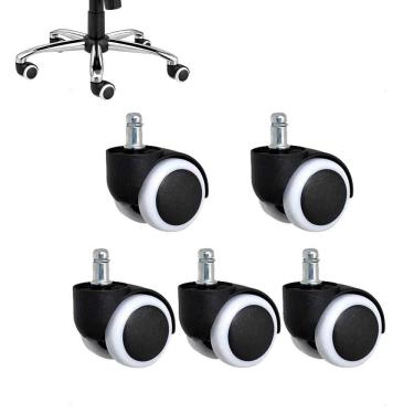 Imagem de Rodinha de Cadeira Para Escritorio Giratoria Kit 5 Uni Resistente Home Office Casa Trabalho Estudo Quarto