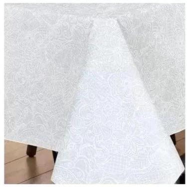 Imagem de Toalha de Mesa Dohler Athenas Edite Branca Estampada Clean Limpa Fácil