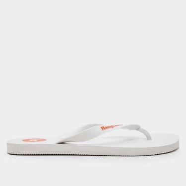 Imagem de Chinelo Hang Loose Flip Flop Masculino, Branco, Laranja, 42